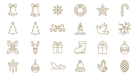 Obraz premium Set of christmas icons