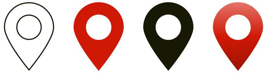 Location icon symbol , Map pin place marker. location pointer icon symbol in flat style. Red Location pin icon, Navigation sign