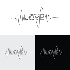 Obraz premium love line typography design