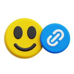 Link Happy Emoji 3D Icon Isolated On The Transparent Background