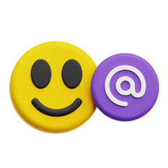 Mention Happy Emoji 3D Icon Isolated On The Transparent Background
