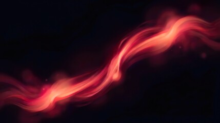 Fototapeta premium Abstract digital painting of a moving red light streak swirling through a black void