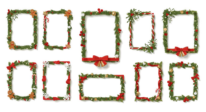 Collection of ten christmas wreath frames