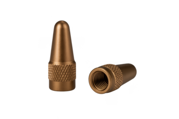 Bronze metal tire valve caps with knurled grip