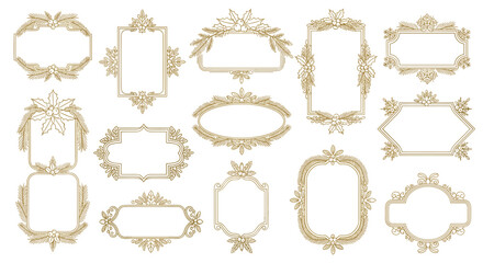 Collection of ornate golden vintage frames