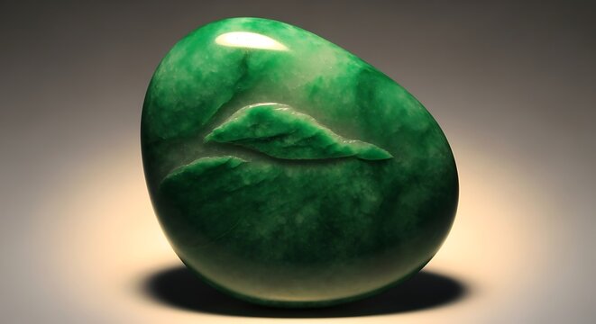 Serene jade stone embodying tranquility and artistry capturing a carved scene of natural elegance