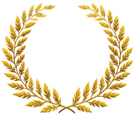 Elegantly designed golden laurel wreath with intricate leaf details.