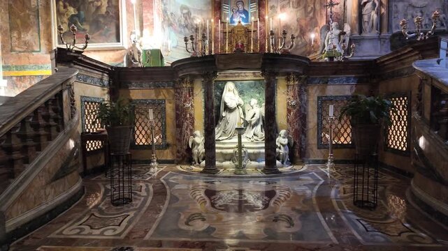 Interior of the Church of Santa Francesca Romana in Rome, Italy