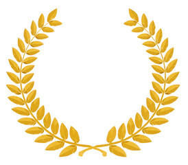 Golden laurel wreath, symbolizing victory and achievement.