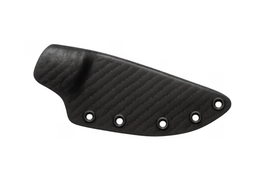 Black kydex knife sheath with carbon fiber pattern