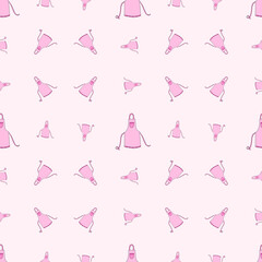 Playful Pink Apron Seamless Pattern