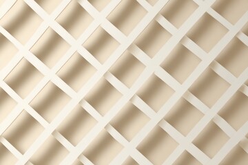 Fototapeta premium Square lattice silhouette casting soft shadows on beige background.