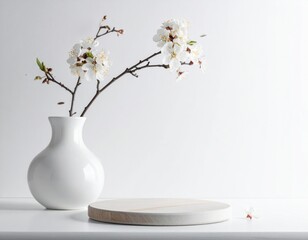 Neutral counter composition with delicate background white