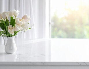 Softened interior counter shot with gentle fade white