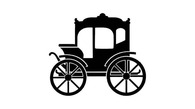 Vector illustration&nbsp;of silhouette of a classic horse drawn carriage isolated on transparent background