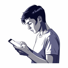 vector of people playing with cell phones