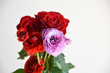 Fototapeta premium 薔薇とラナンキュラス