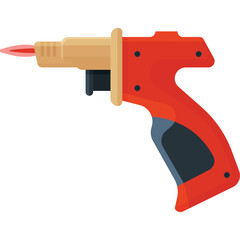 Retro Futuristic Ray Gun Weapon With Red Laser Beam Emitter Sci Fi Illustration