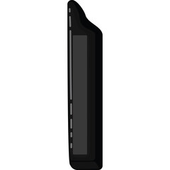 Side View of a Black Remote Control with Buttons on a Transparent Background Offering a Clear and Detailed Product Shot Ideal for Electronics or Media Content
