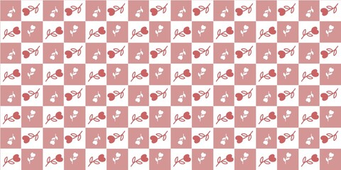 Pink and white floral pattern background. A seamless pink and white floral pattern featuring simple heart-shaped blooms, perfect for backgrounds, crafts, and romantic-themed designs.