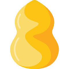 Stylized Yellow Peanut Graphic With Smooth Waves On Transparent Background Simple Icon Representing Healthy Food And Snacks