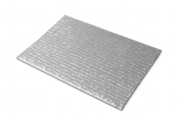 Gray textured placemat with white abstract pattern