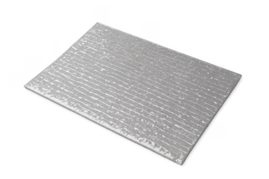 Gray textured placemat with white abstract pattern