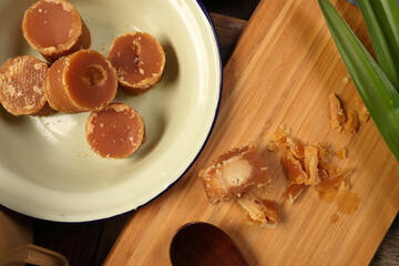 Traditional Malaysian desert Nonyah Kuih making preparing ingredients panadn leaf shredded coconut...
