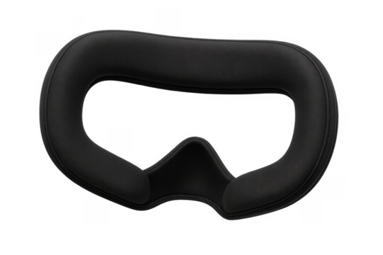 Black vr headset face cushion on transparent background