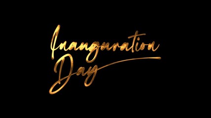 Inauguration day text animation in gold. Perfect for event promotions, social media posts, or political announcements with a classic touch.