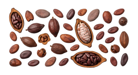 Cocoa Beans Isolated on White