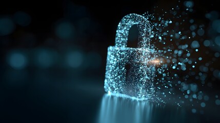 Digital Padlock Security System with Particle Effect.