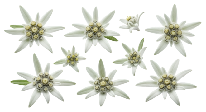 Edelweiss Flowers Isolated on White