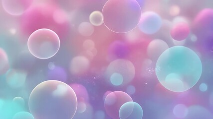 Dreamy pastel bubbles float gently in a mesmerizing swirl of light and color, perfect for adding a touch of magic to your project - Powered by Adobe