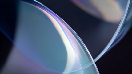 Abstract dynamic surface displays iridescent light refraction in dark space