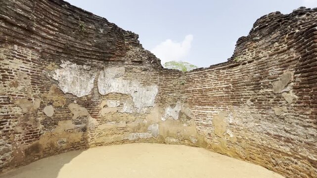 Ruins of ancient curve doma pothgul viharaya polonnaruwa