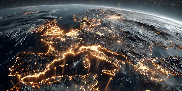 Celestial Connections:Europe Enveloped by an Interconnected Satellite