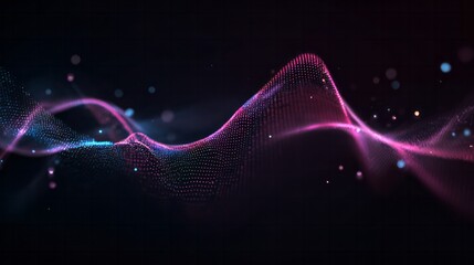 Illuminated digital waveform pulses with vibrant neon colors across a dark background