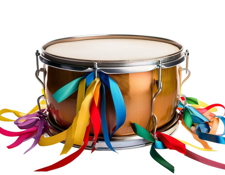 Drum with colorful ribbons