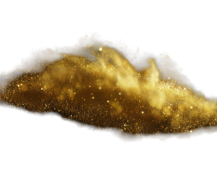 Glitter dust cloud in gold, PNG