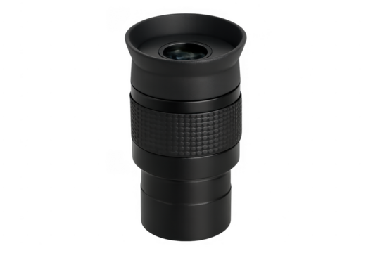 Black telescope eyepiece isolated on transparent background