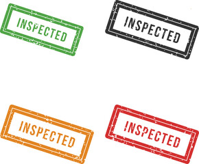 Various grunge color stamp marks show item has been inspected