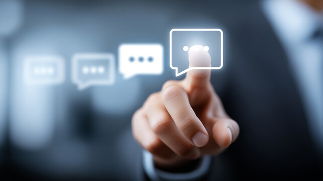 Touching digital chat bubble interface for communication