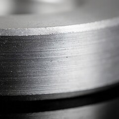 Macro close up view of brushed metal surface texture with horizontal fine lines and subtle imperfections