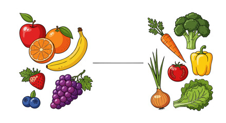 Fresh set of vegetables in a healthy isolated collection