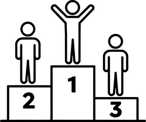 Simple Line Drawing of Winners on Podium Chart