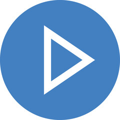 Simple Play Button Icon With White Triangle Inside Blue Circle On Transparent Background Perfect For Media Playback Controls