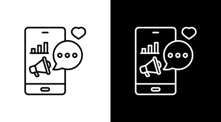 Social Media Marketing White Icon Set Design