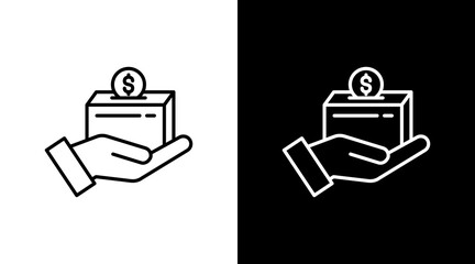 Crowdfunding White Icon Set Design
