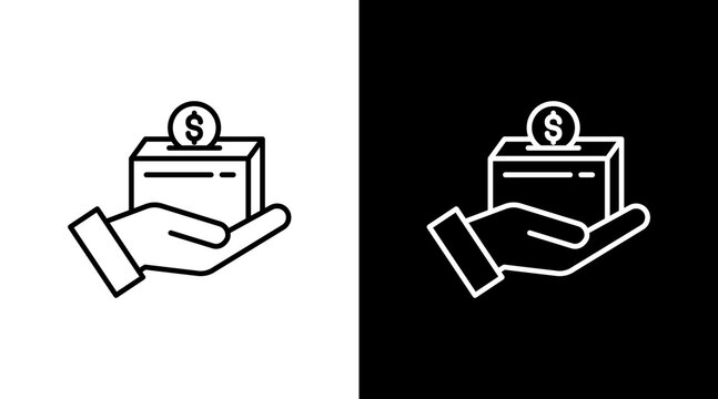 Crowdfunding White Icon Set Design